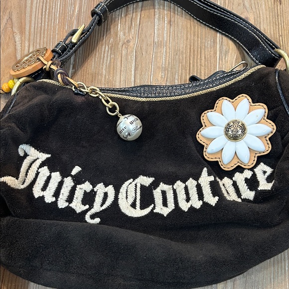 Juicy Couture Brown Shoulder Bag with Flower Accent - Picture 2 of 11